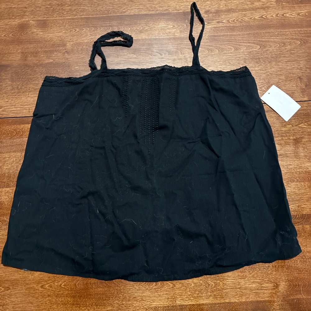 Treasure & Bond Black Lace Trim Top